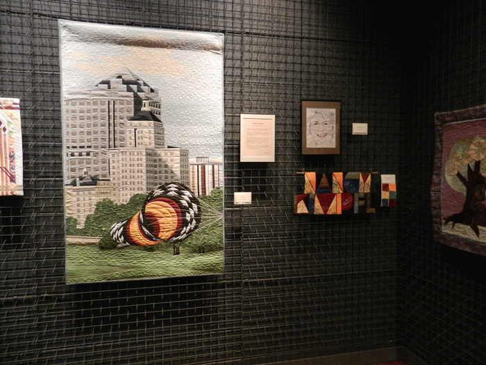 The piece on the left of the kite on Milwaukee's lakefront is one of Nancy's quilts