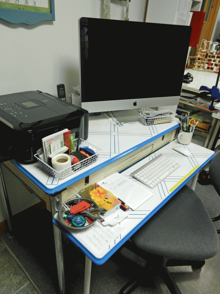 repurpose old table new computer desk