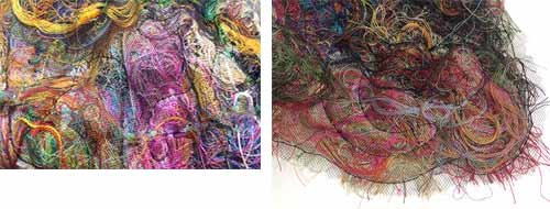 create fabric from thread tails