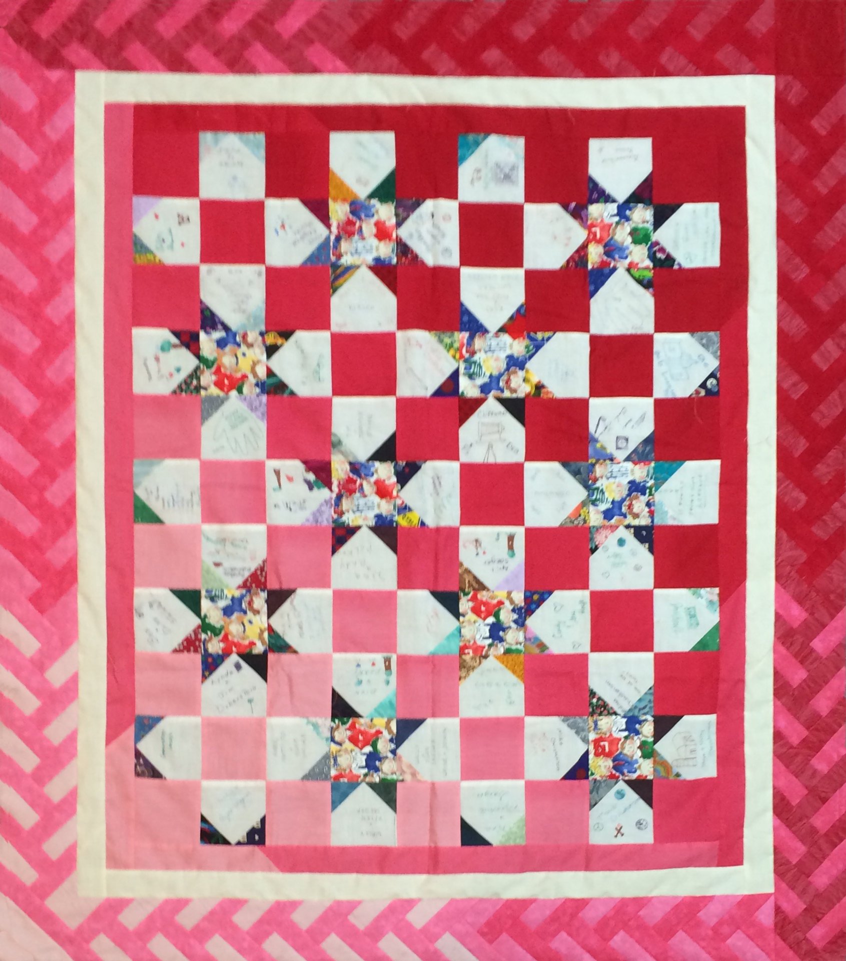 Lohse reunion 1993 quilt top-border 2016